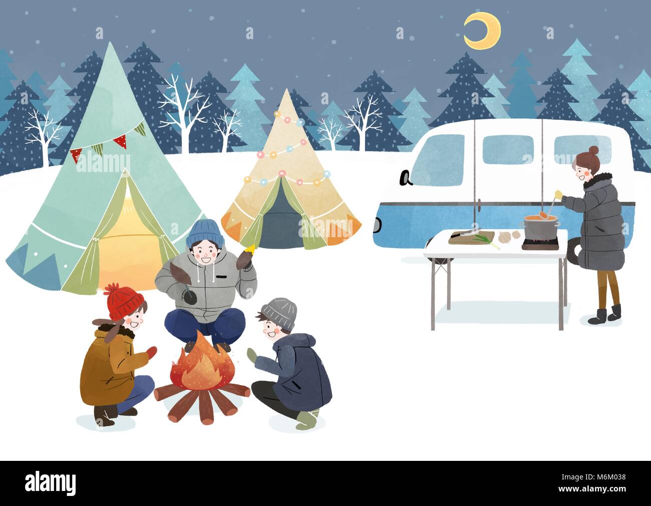 Illustration - Enjoy winter season. Have fun enjoy winter ...