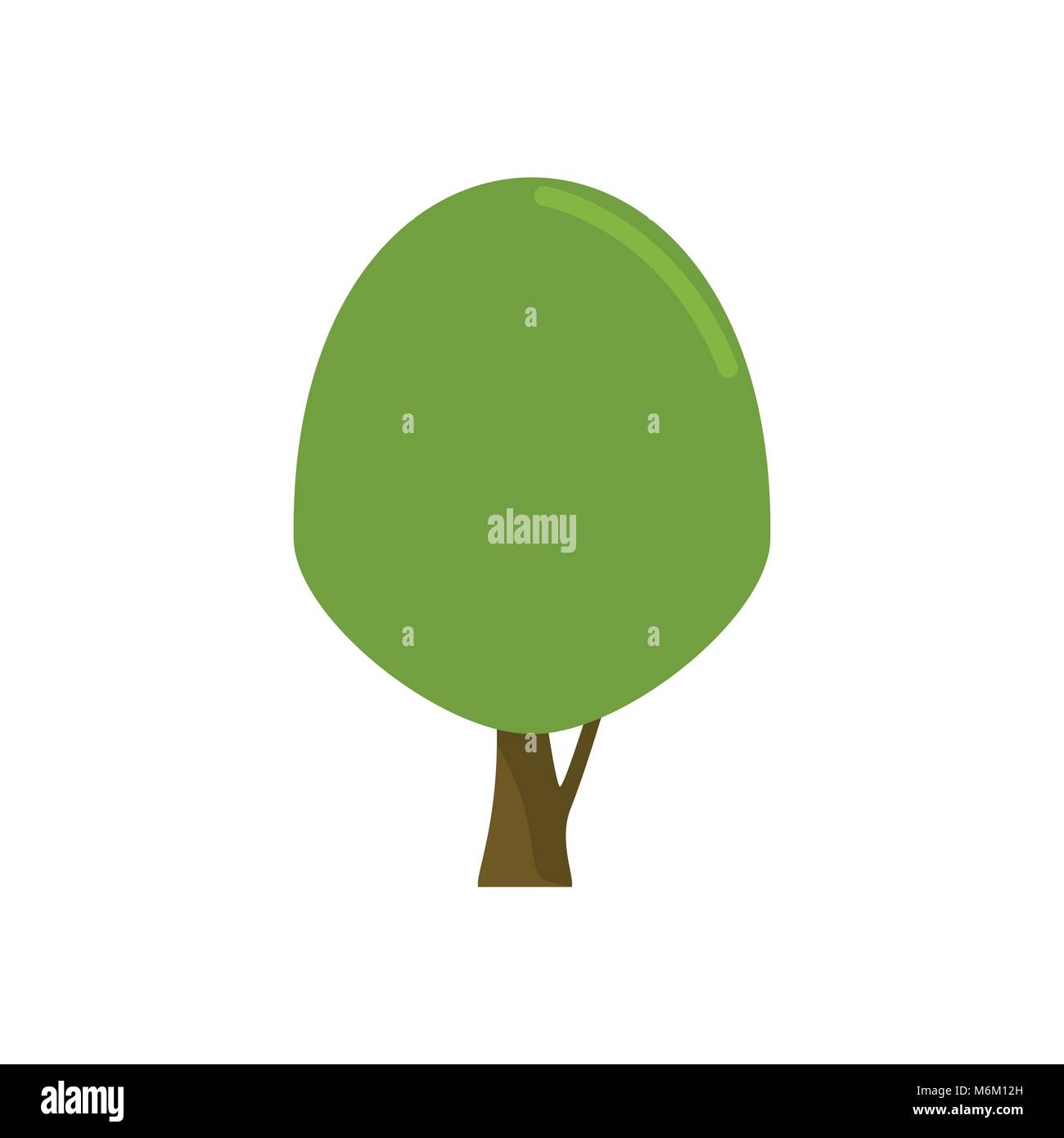 Tree Cartoon Rounded Cartoon Style Simple Round Isolated Tree Plant Vector Illustration ...
