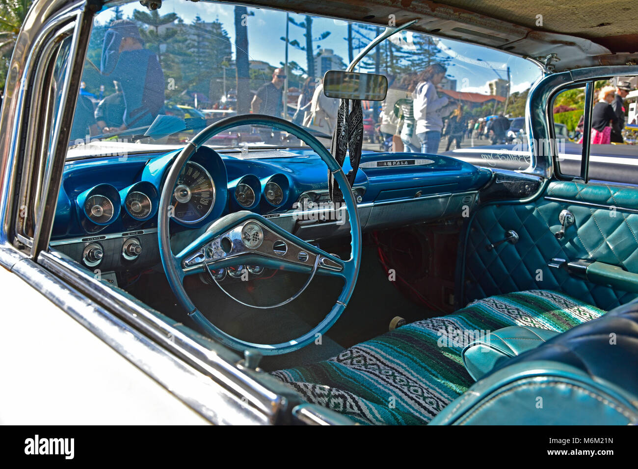 Recover Saturate Hubert Hudson interior of classic american chevrolet impala Stock Photo - Alamy