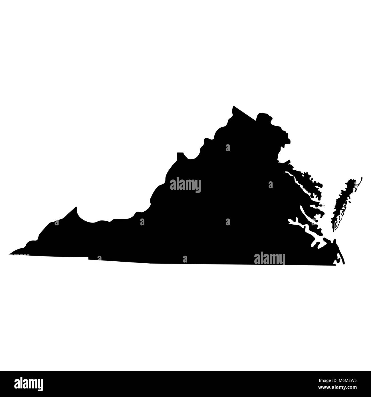 map of the U.S. state of Virginia  Stock Vector