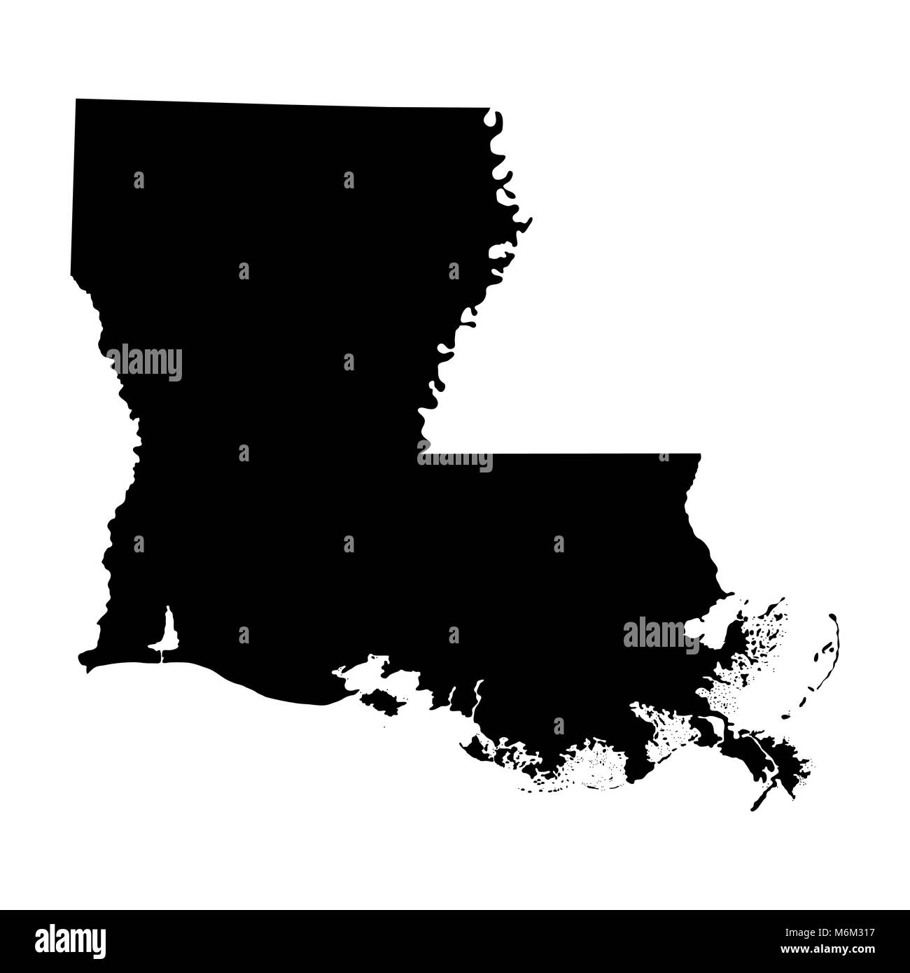 map of the U.S. state of Louisiana  Stock Vector
