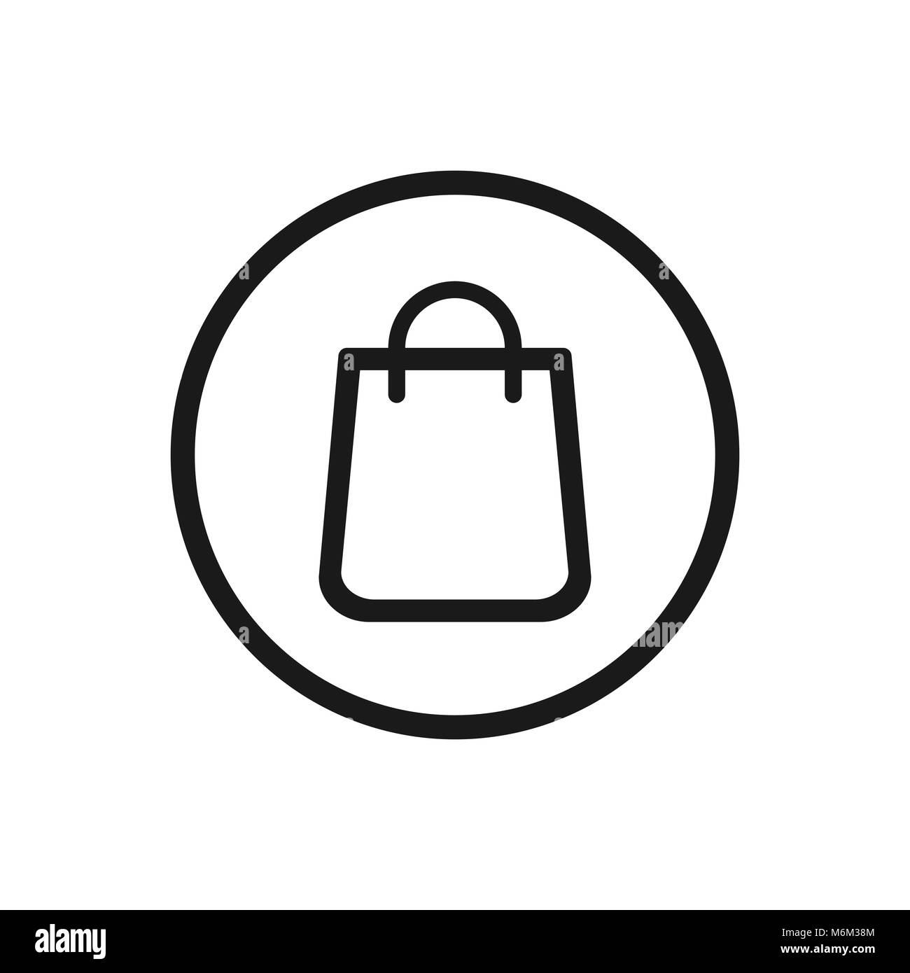 Shopping bag icon on a white background. Vector illustration Stock Vector  Image & Art - Alamy