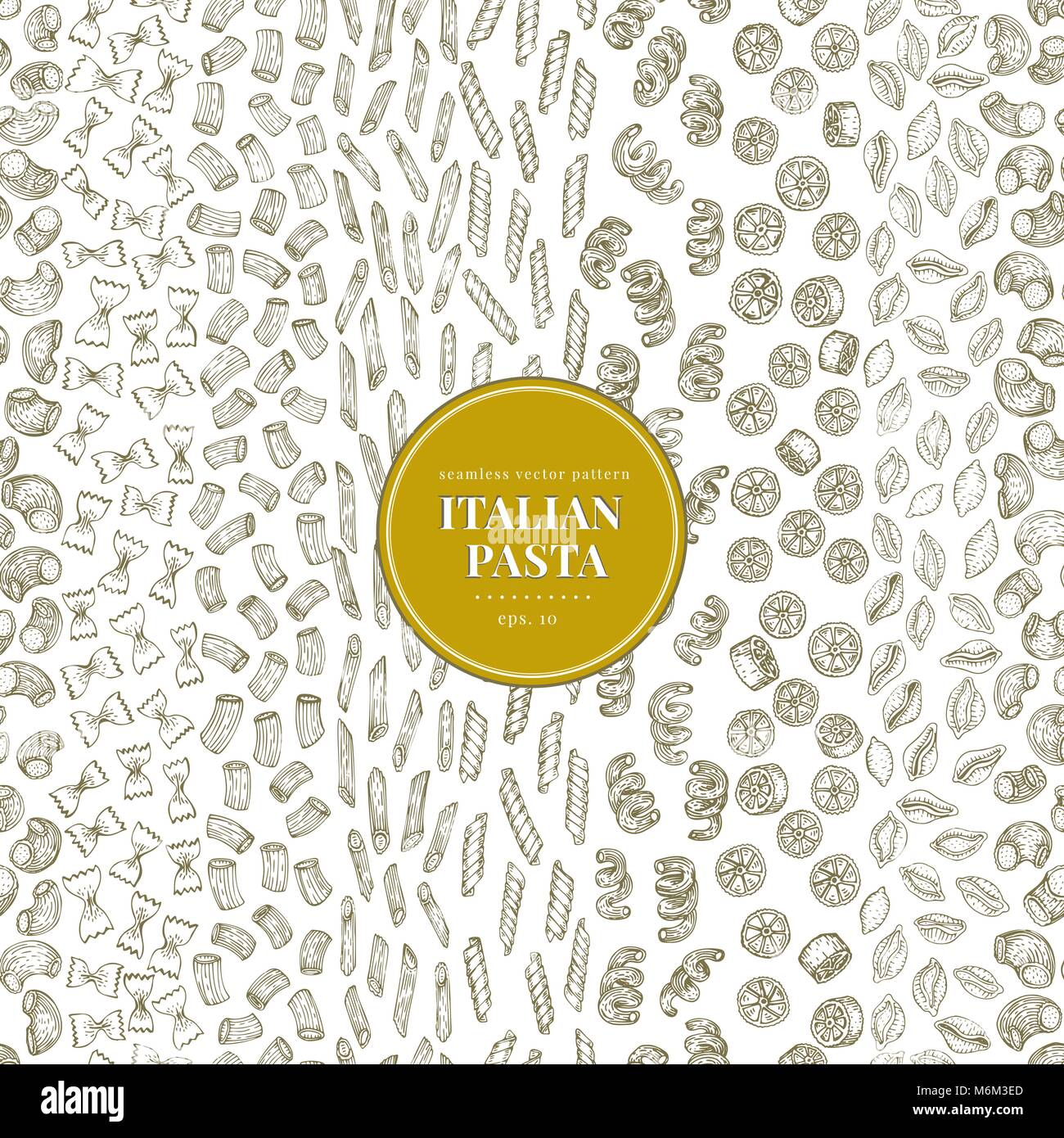 Seamless vector pattern with different types of traditional Italian ...