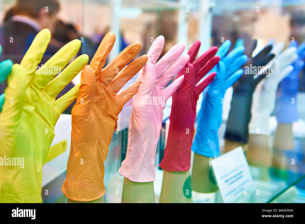 Colorful medical rubber gloves for doctors Stock Photo