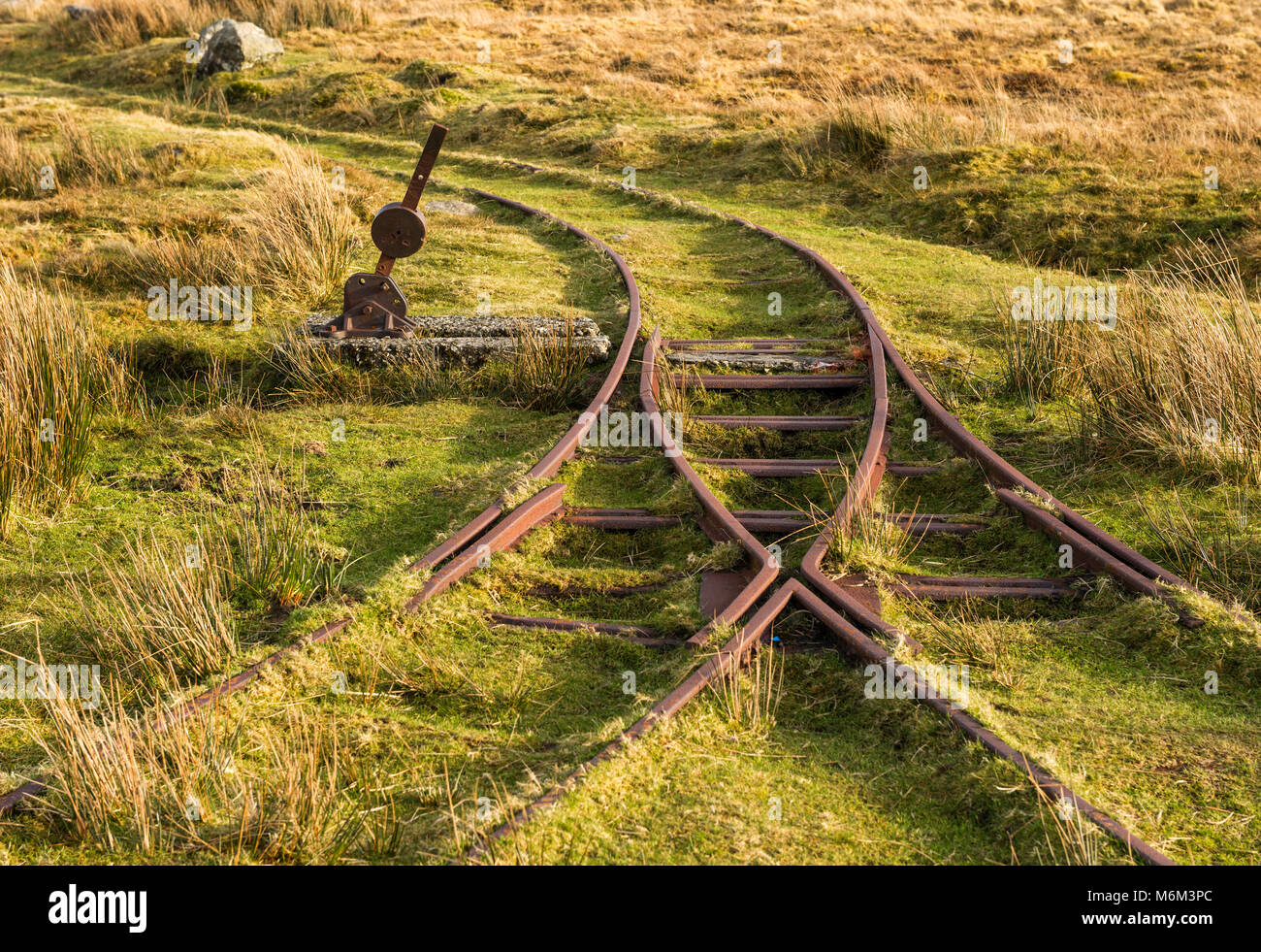 Rowtor Target Railway is a 24 in. narrow gauge military railway. It towed a target from behind an embankment. It was used for artillery practice. Stock Photo