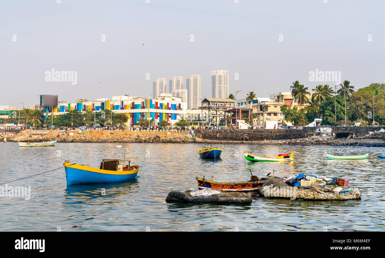 Boats near Haji Ali Dargah in Mumbai. India Stock Photo