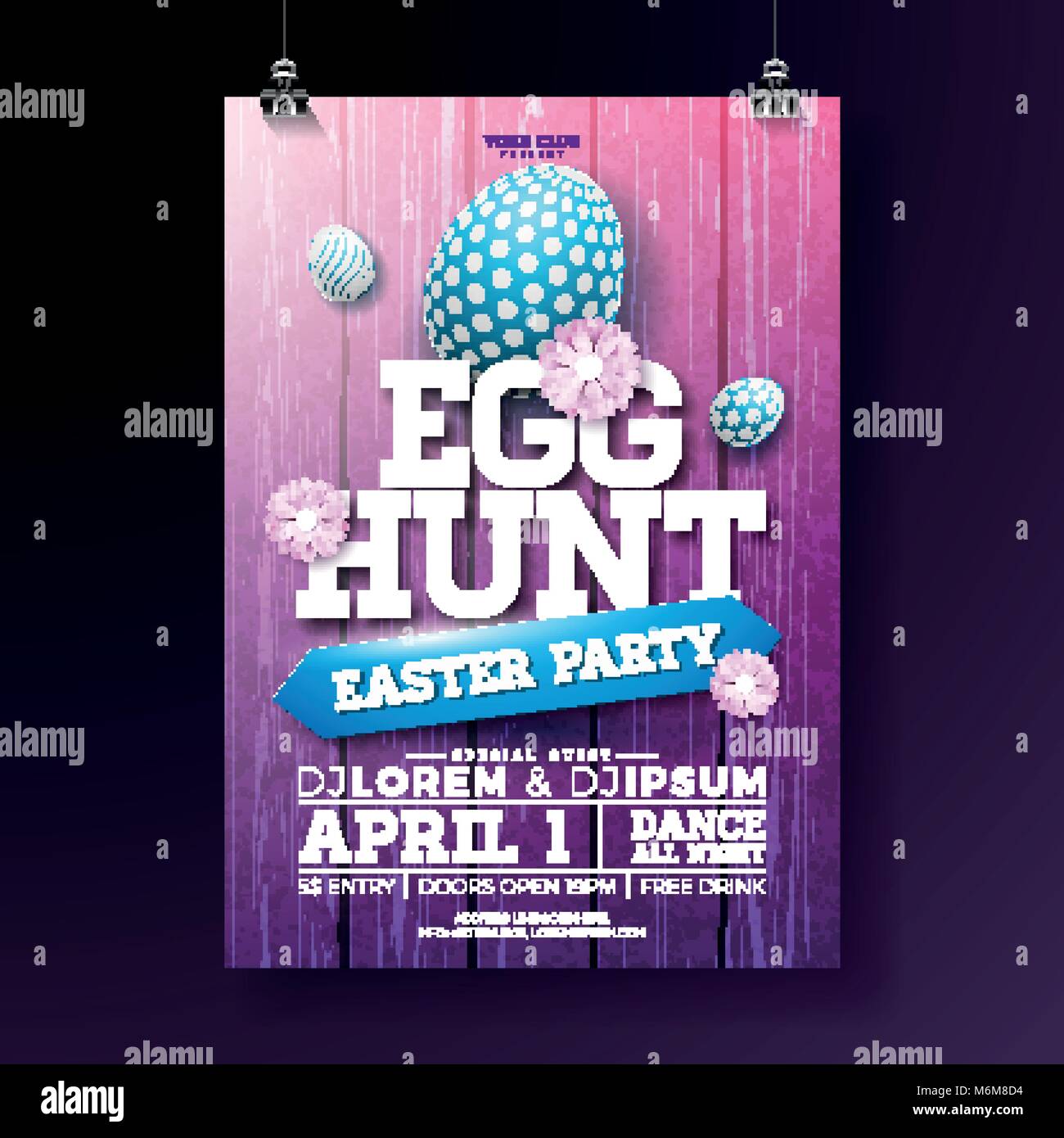 Easter Egg Hunt Invitation Template Free from c8.alamy.com