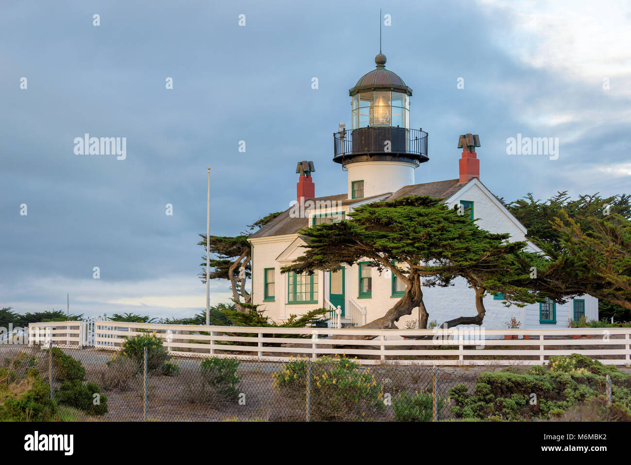 Point Pinos lighthouse in Monterey, California. Stock Photo