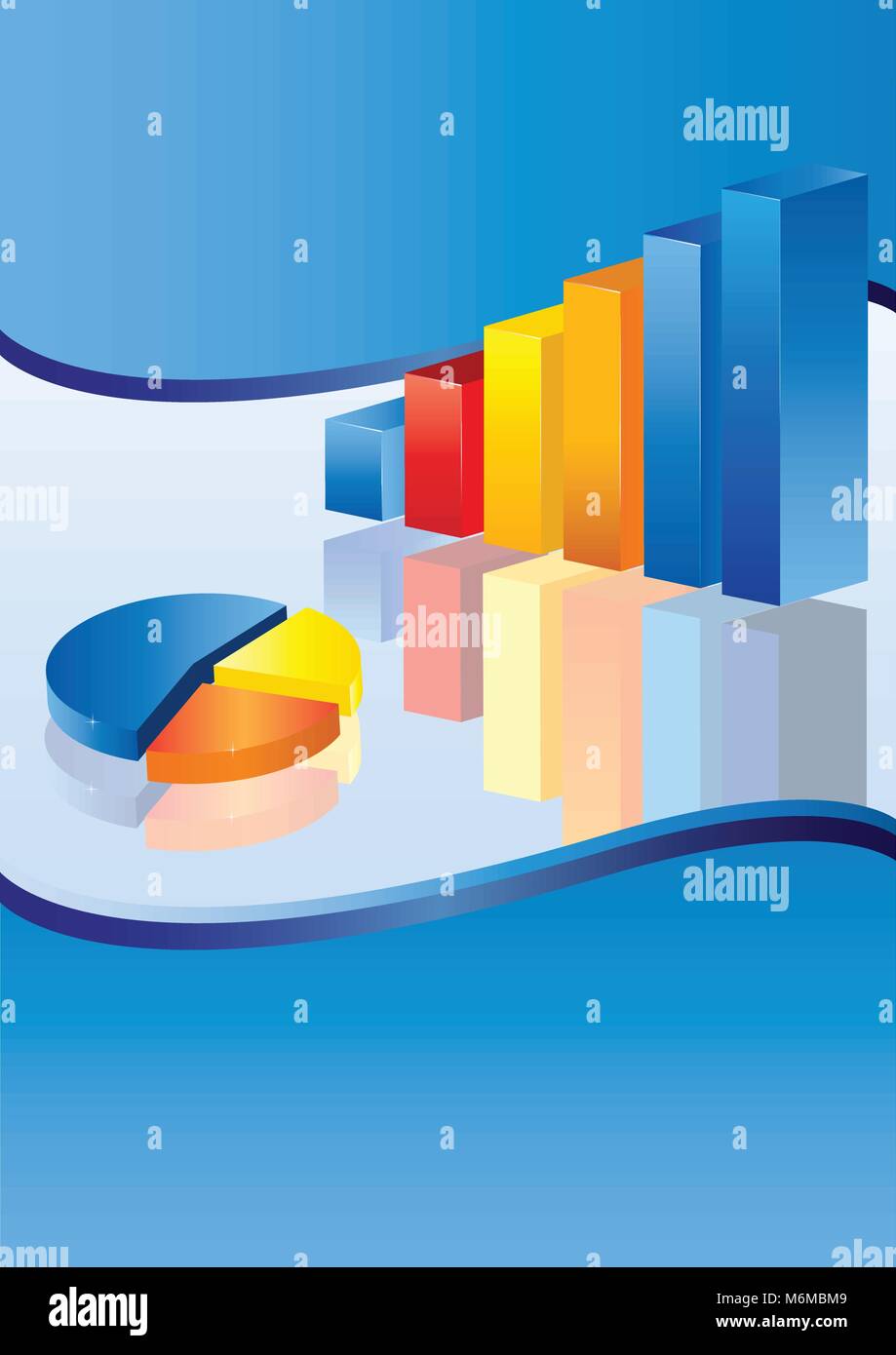 3d financial graph stat business background Stock Vector
