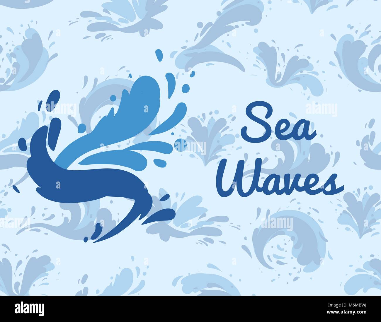 Sea waves poster with water splash element Stock Vector Image & Art - Alamy