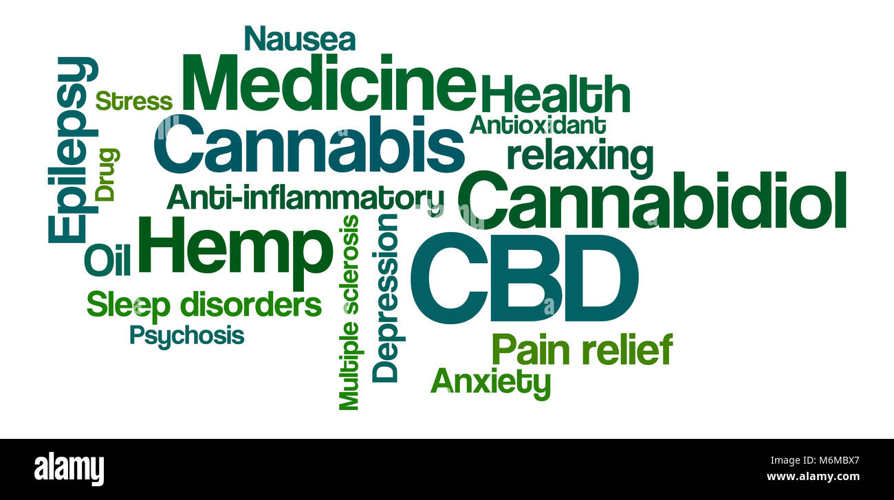 Word Cloud on a white background - CBD Stock Photo