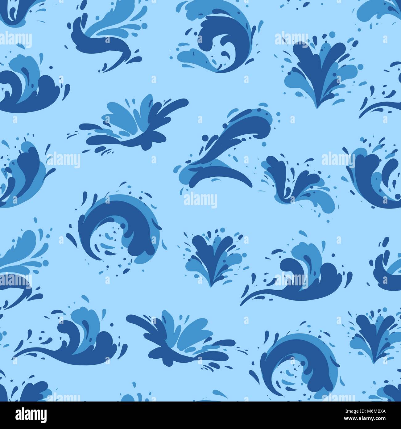 Blue ocean background with water splashes Stock Vector Image & Art - Alamy