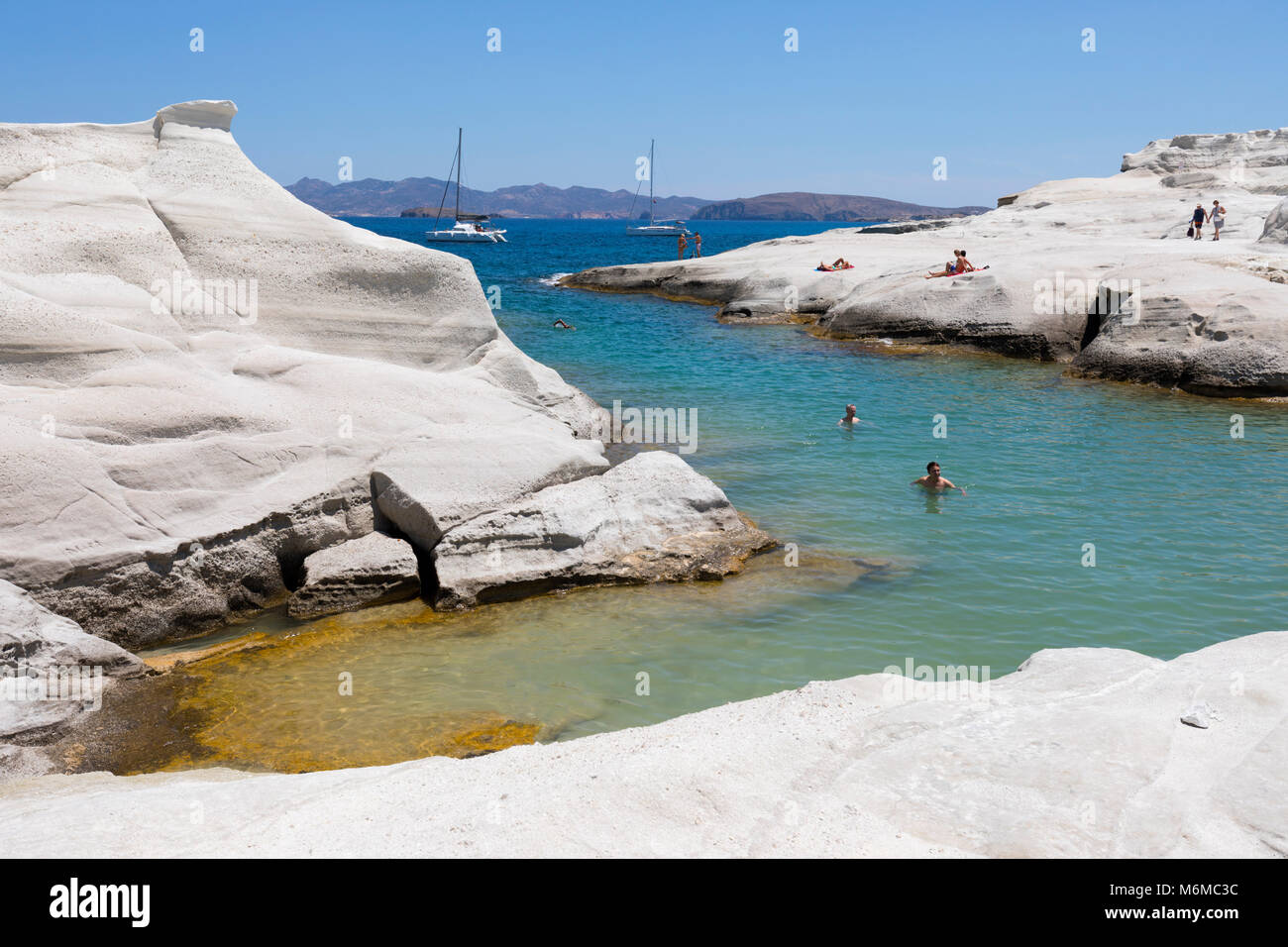 Beach And Volcanic Rock Formations At Sarakiniko On North Coast 