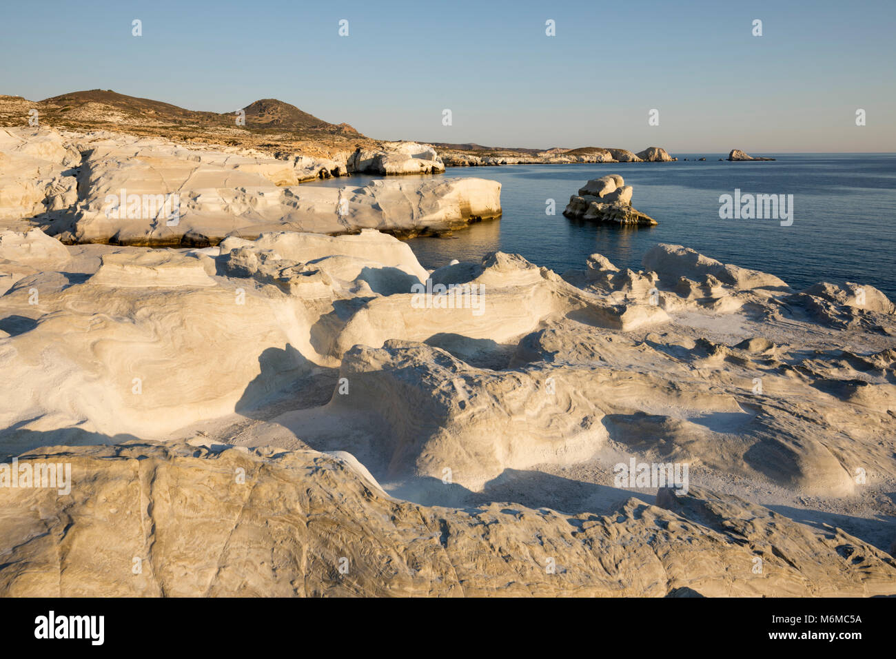 Volcanic rock formations at Sarakiniko on north coast, Sarakiniko ...