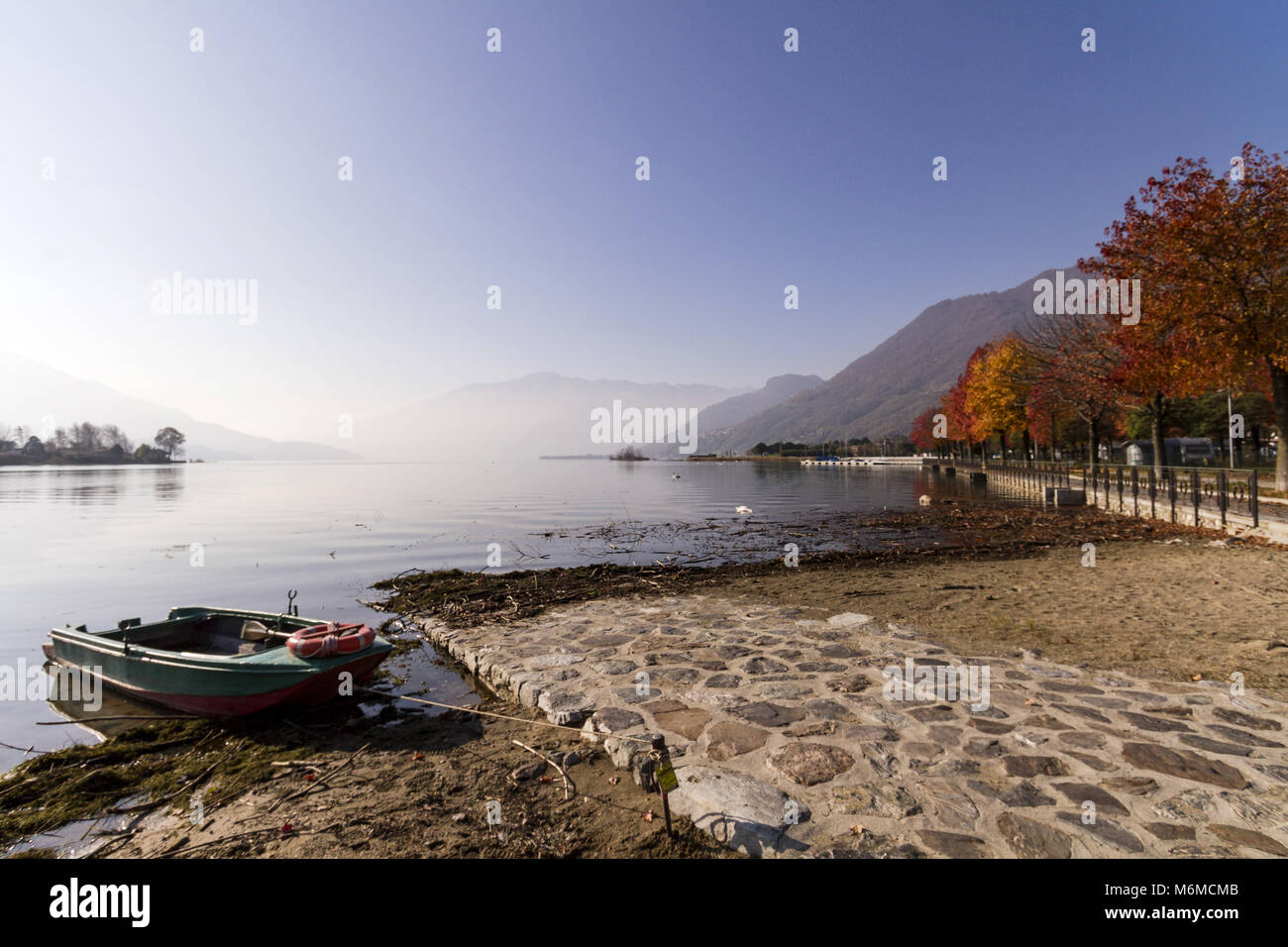 como lake in sorico italy in autumn Stock Photo