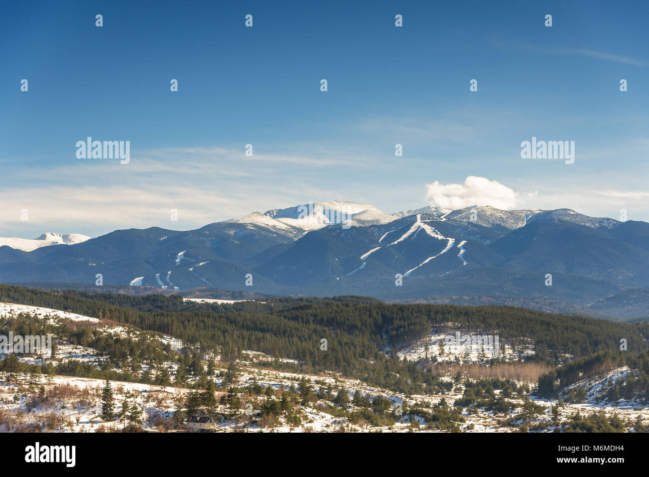 Winter landscape in Bulgarian mountains Stock Photo - Alamy