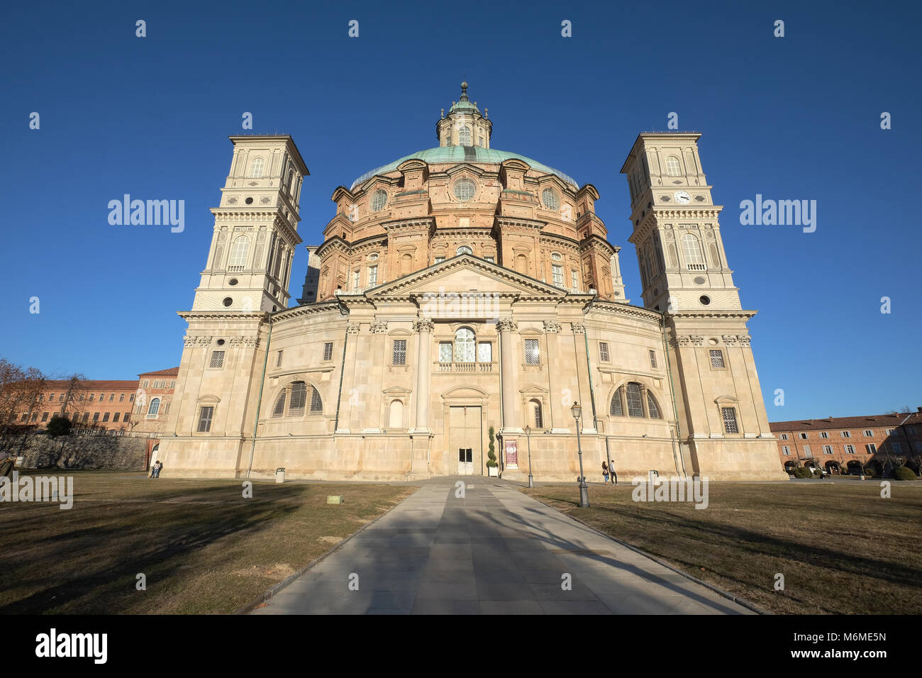 Exterior of Basilica Sanctuary Regina Montis Regalis in Vicoforte,Piedmont,Italy Stock Photo