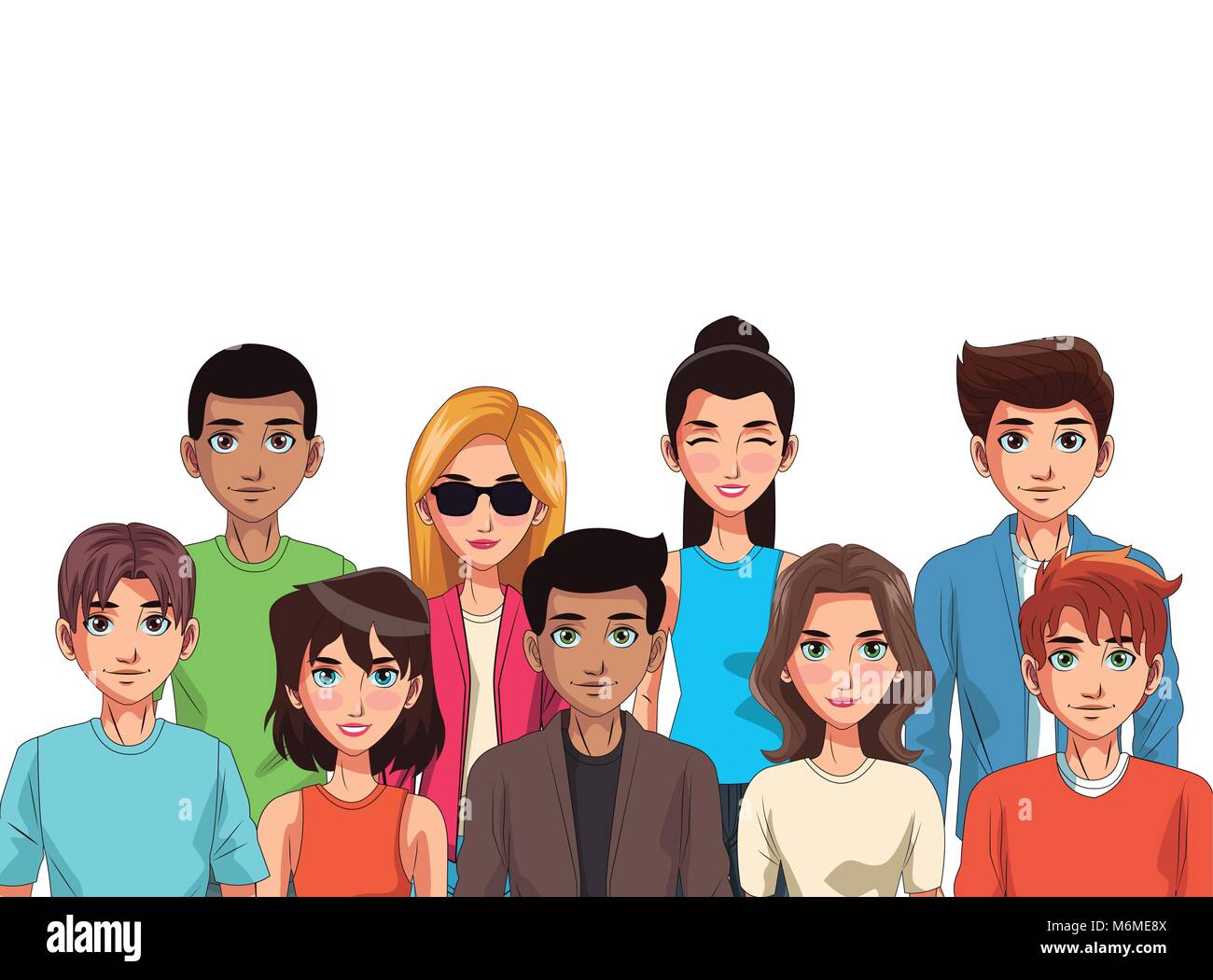 Young people cartoon Stock Vector