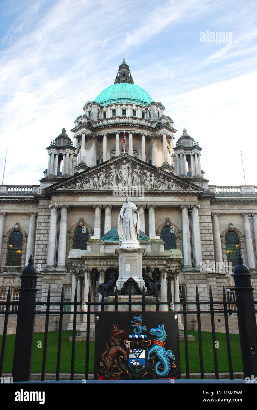 Queen Victoria Statue in front of City Hall, Belfast, Northern İreland, UK Stock Photo