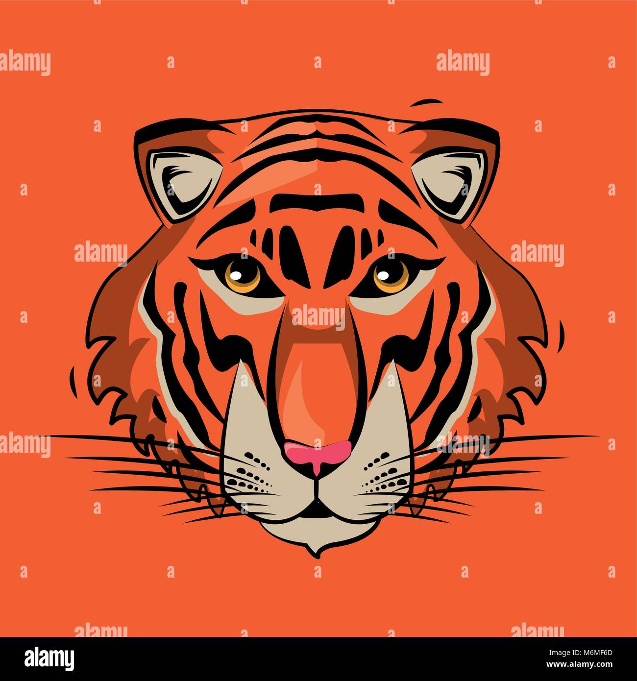 Tiger cartoon print for t shirt Stock Vector
