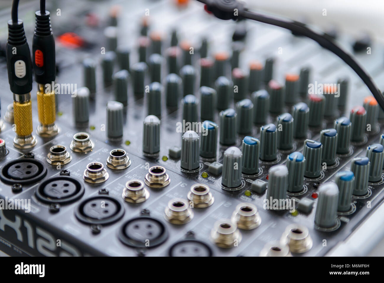 Professional sound engineer's console. Remote control for sound