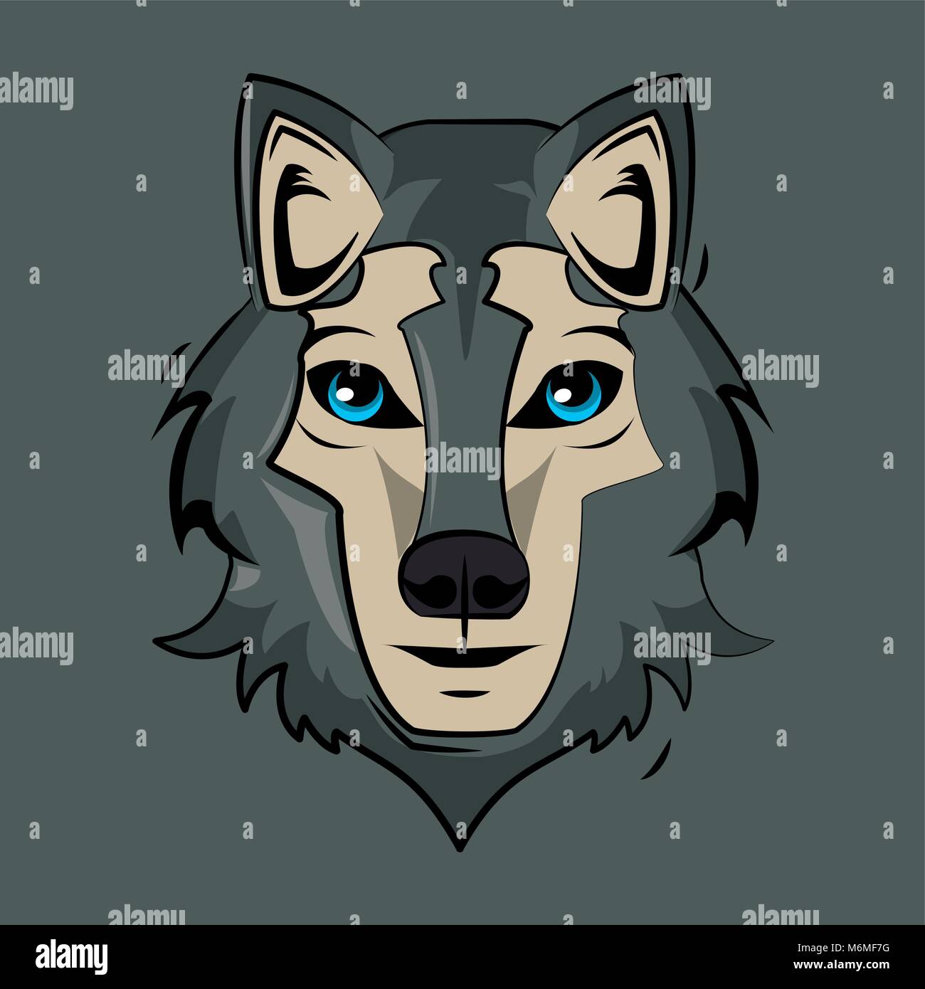 Wolf cartoon print for t shirt Stock Vector