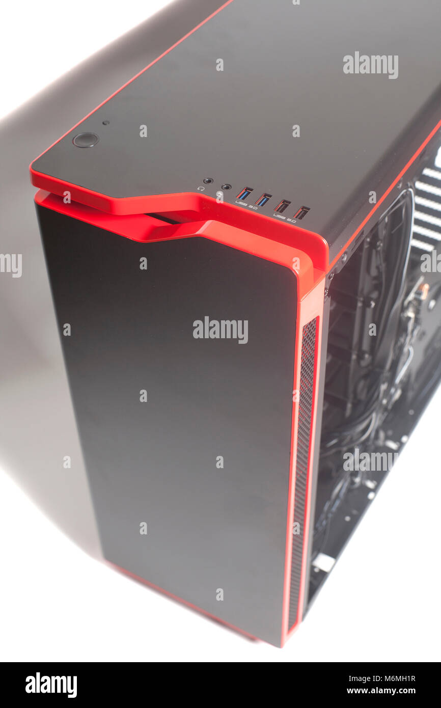Desktop Empty Computer Case on white background Stock Photo Alamy
