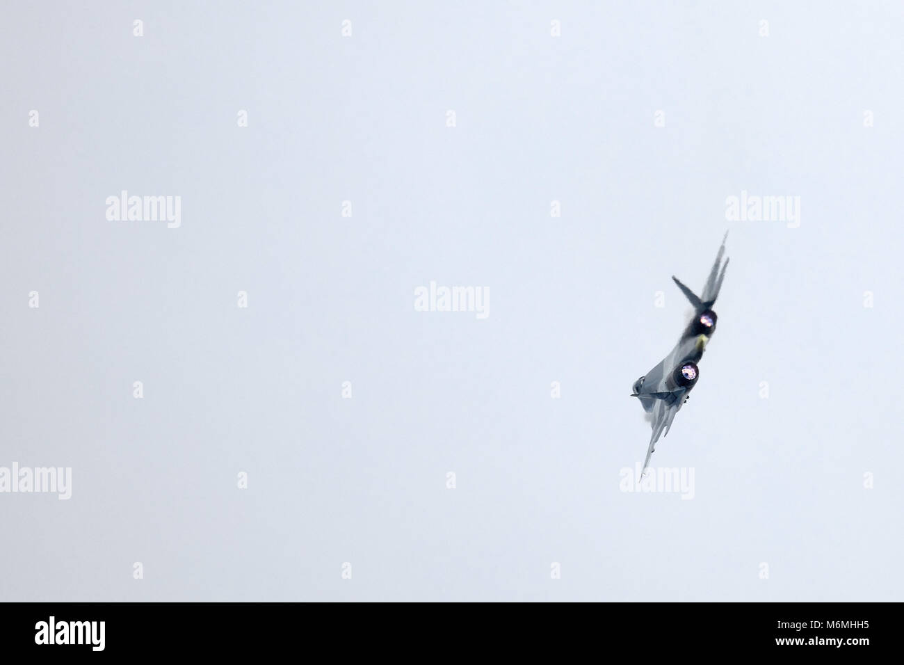 New Russian five generation's fighter SU 57 (T-50) shows demonstration flight at Moscow salon MAKS 2017. 18.07.2017, Zhukovsky, Russia. Stock Photo