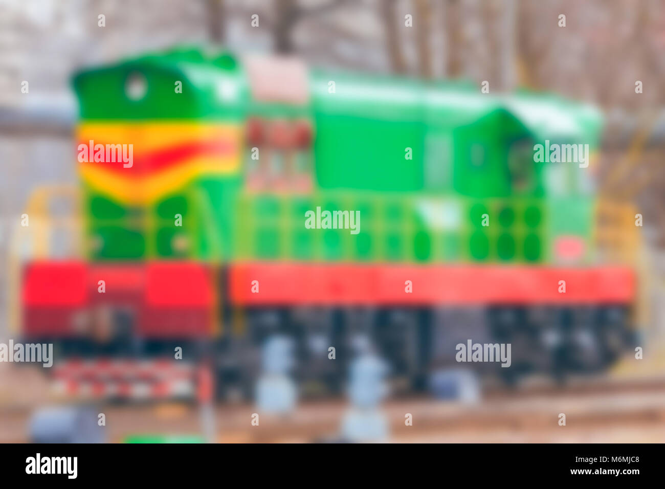 Freight train - soft lens bokeh image. Defocused background Stock Photo ...