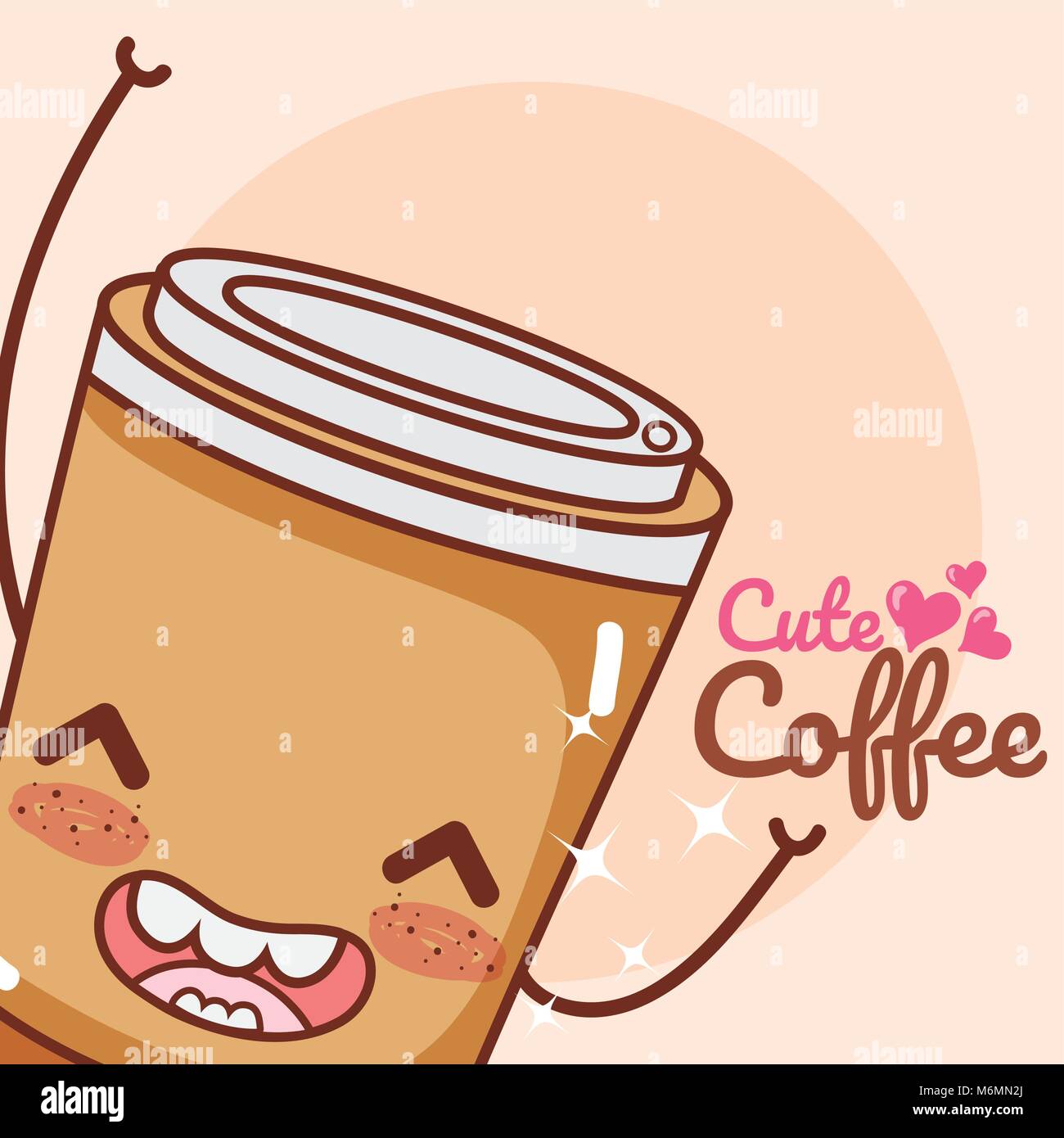 Coffee to go kawaii cute cartoon Stock Vector Image & Art - Alamy