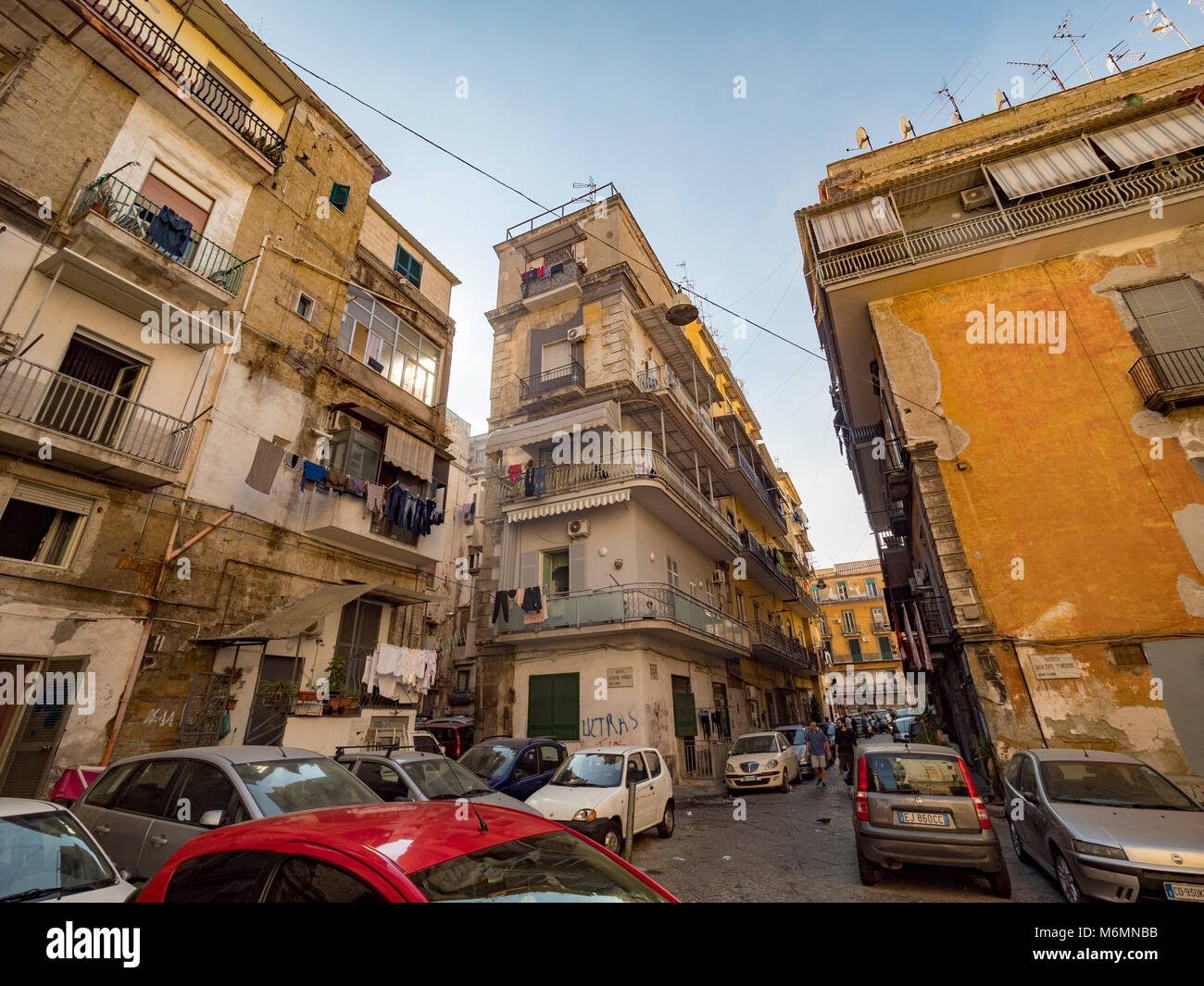 Typical housing in apartment blocks, Naples, Italy Stock Photo Alamy