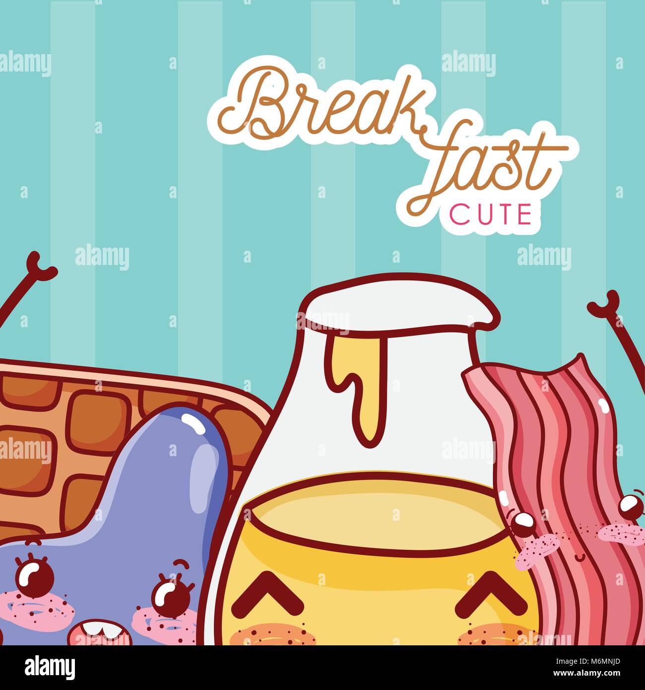 Cute breakfast kawaii cartoon vector illustration graphic design Stock ...