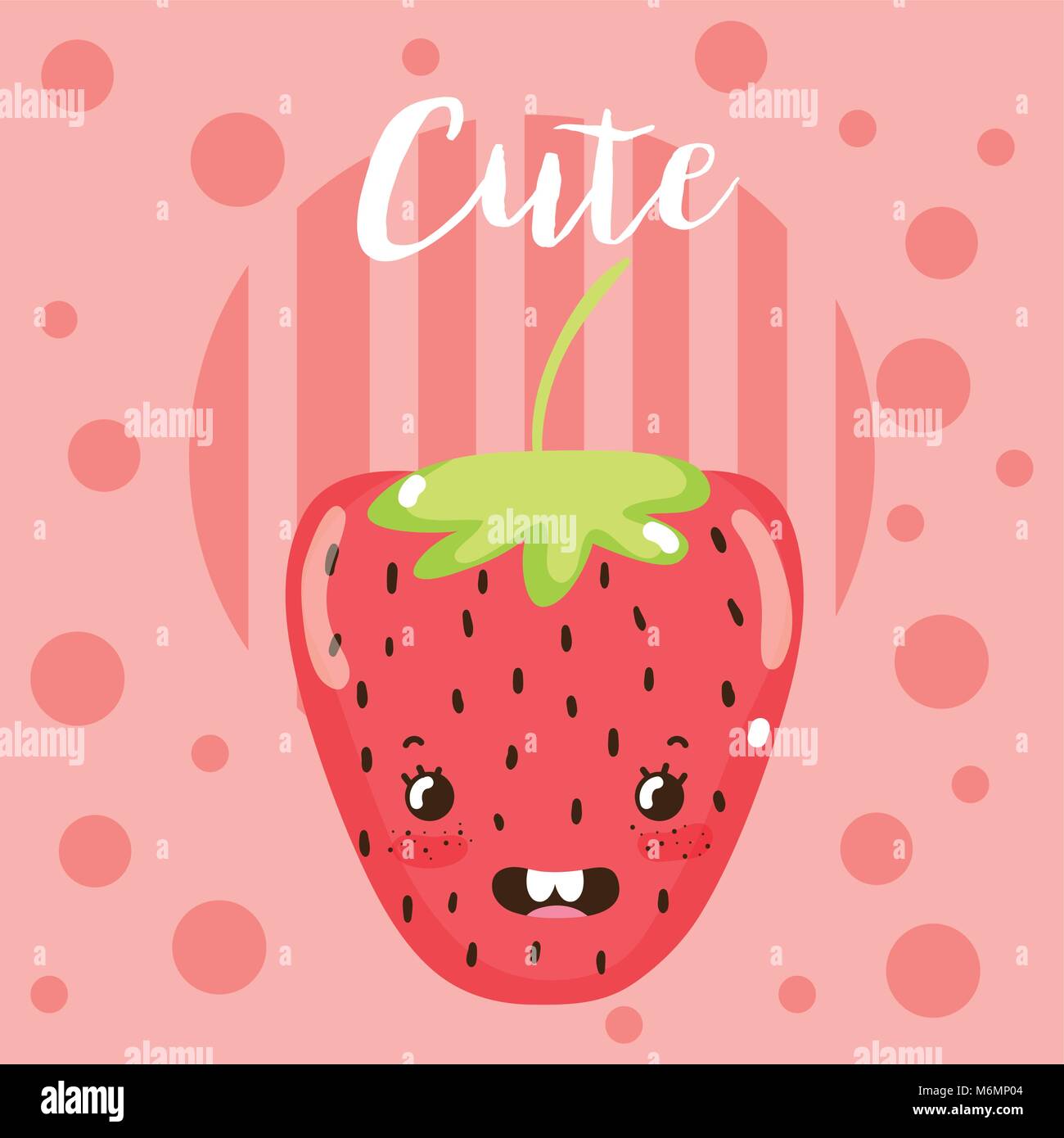 Cute strawberry kawaii cartoon vector illustration graphic design Stock ...