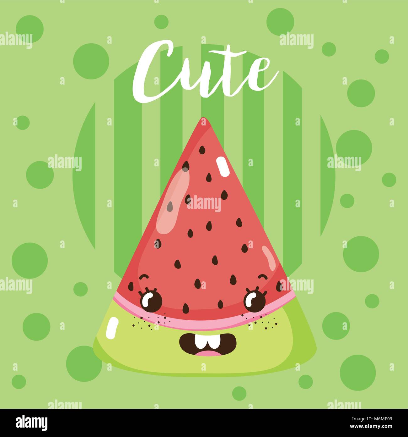 Cute watermelon kawaii cartoon vector illustration graphic design Stock