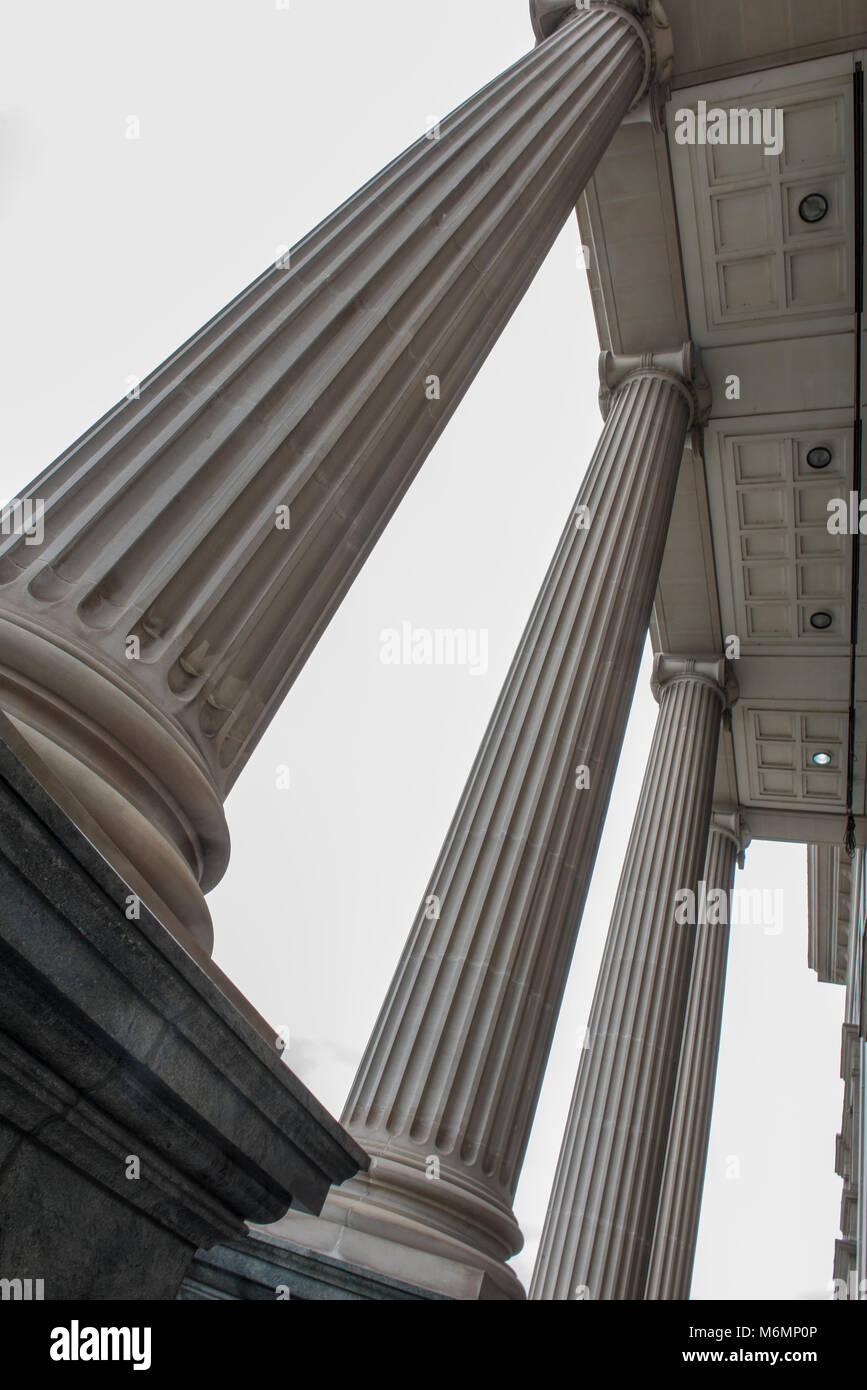 Corinthian columns or architectural pillars on a Classical Greek or