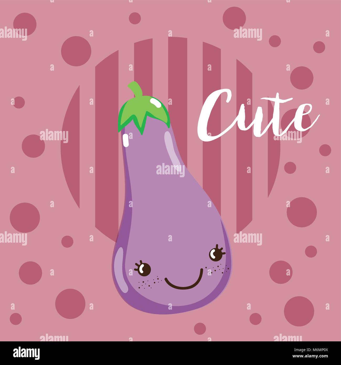 Cute eggplant kawaii cartoon vector illustration graphic design Stock Vector Image & Art Alamy