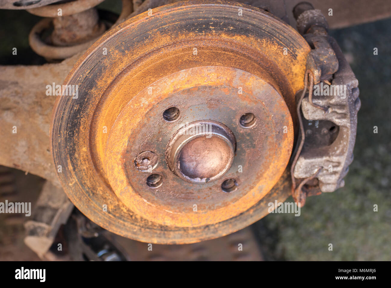 car rear brakes rusty Stock Photo - Alamy