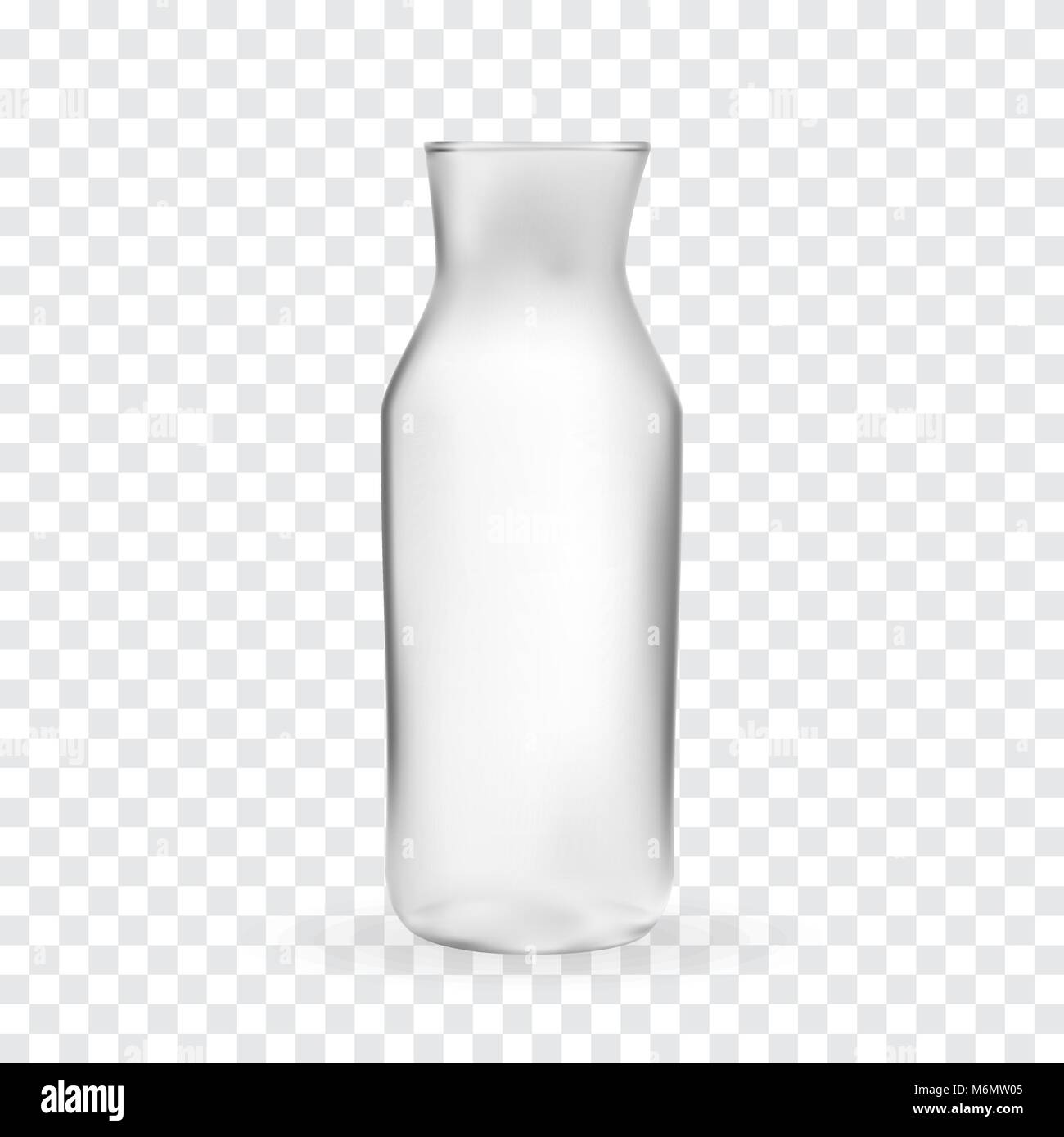 Realistic 3D model of Glass bottle on transparent Background. Vector ...