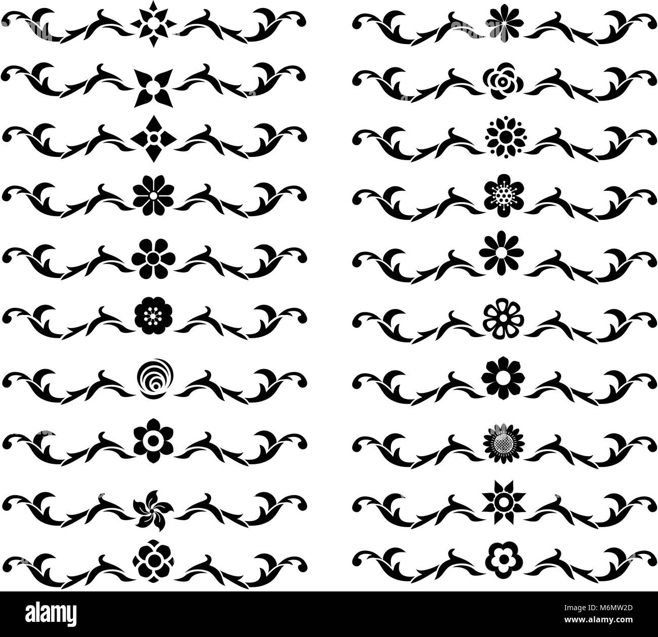 calligraphic design element of flower and floral, decoration of end