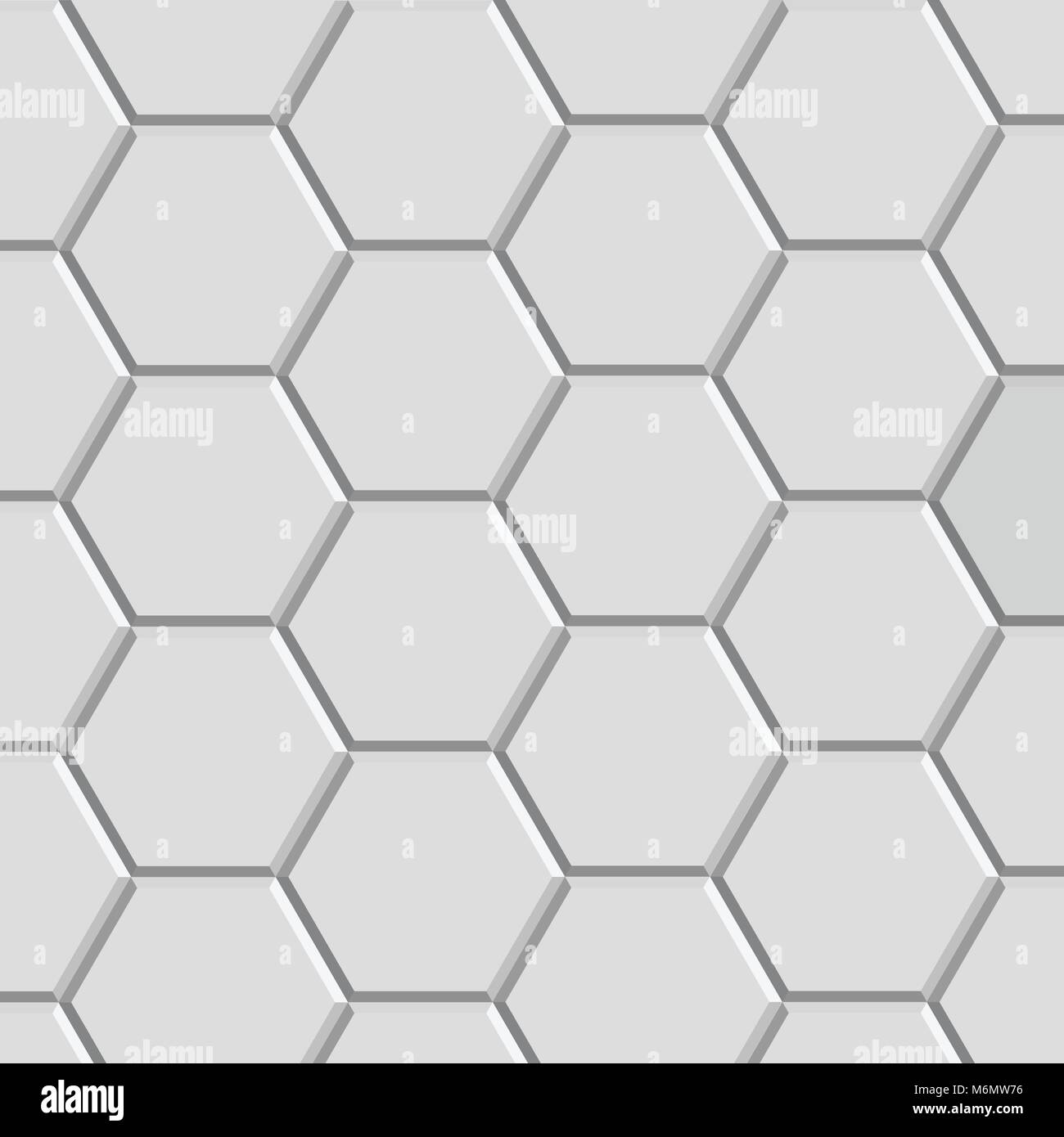 3d hexagon pattern block of gray stone tile for floor construction model Stock Vector