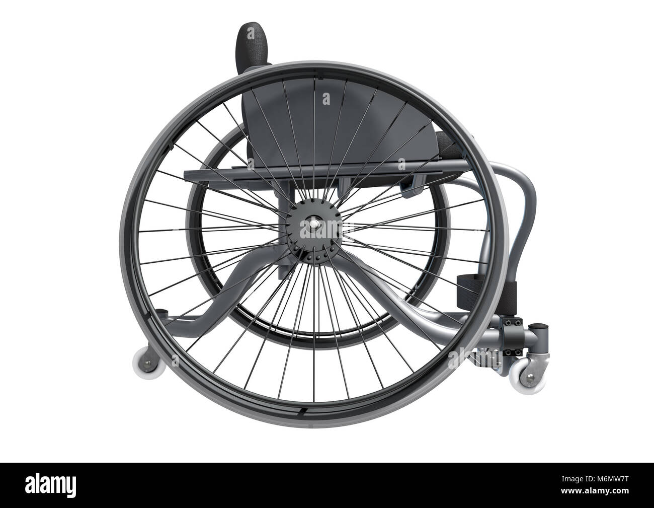 A modified wheelchair used by handicapped athletes to compete in various sporting codes isolated on white background - 3D render Stock Photo