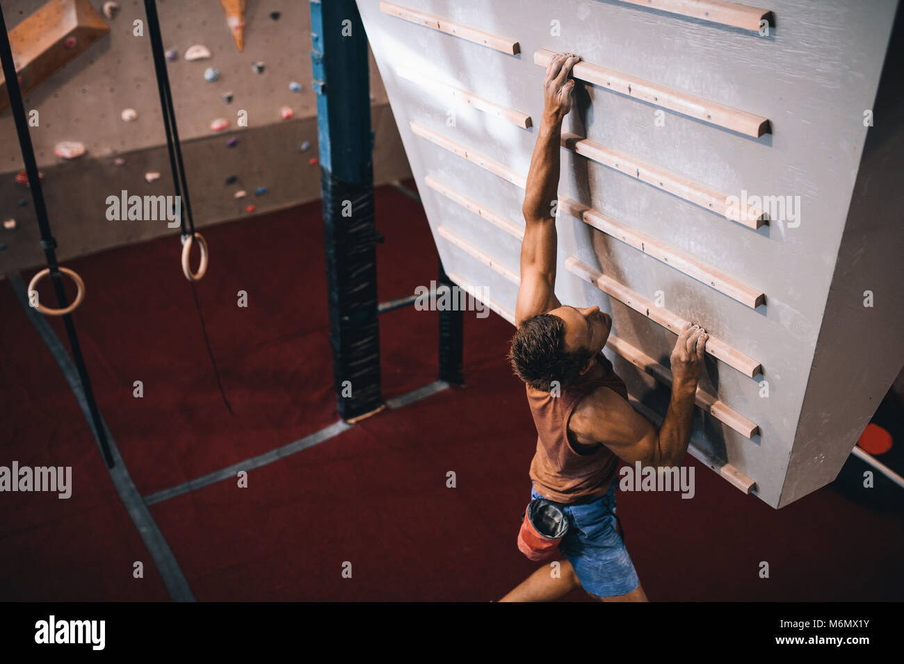 Young People Climbing Ropes In The Gym Stock Photo - Download Image Now -  Hanging, 25-29 Years, 30-39 Years - iStock