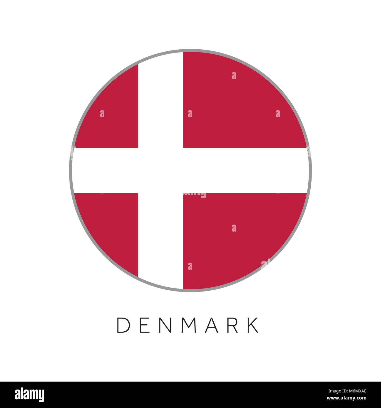 Denmark flag round circle vector icon Stock Vector