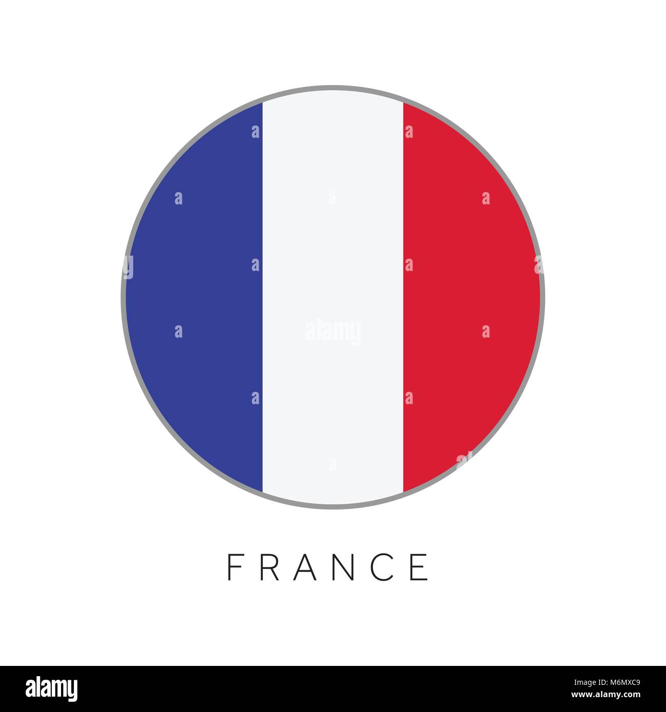 France flag round circle vector icon Stock Vector