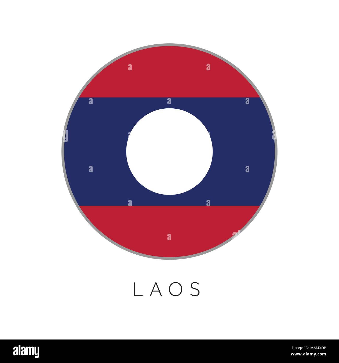 Laos flag round circle vector icon Stock Vector