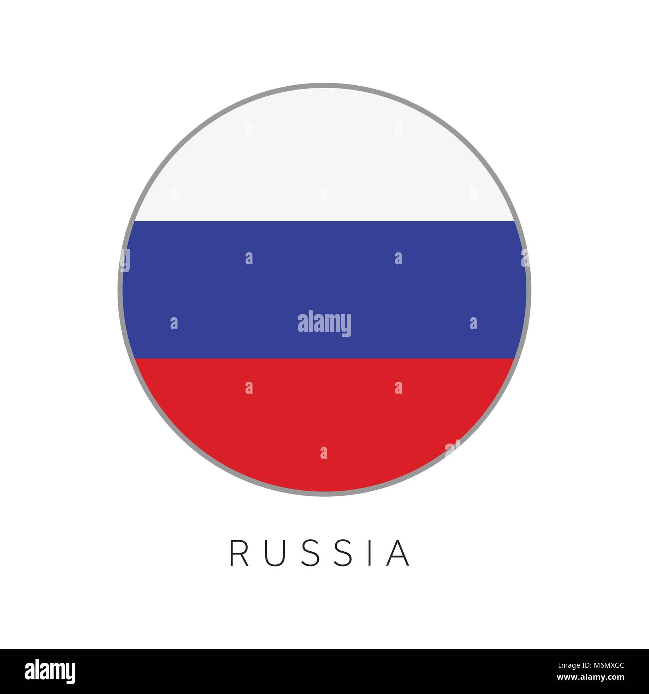 Russia flag round circle vector icon Stock Vector