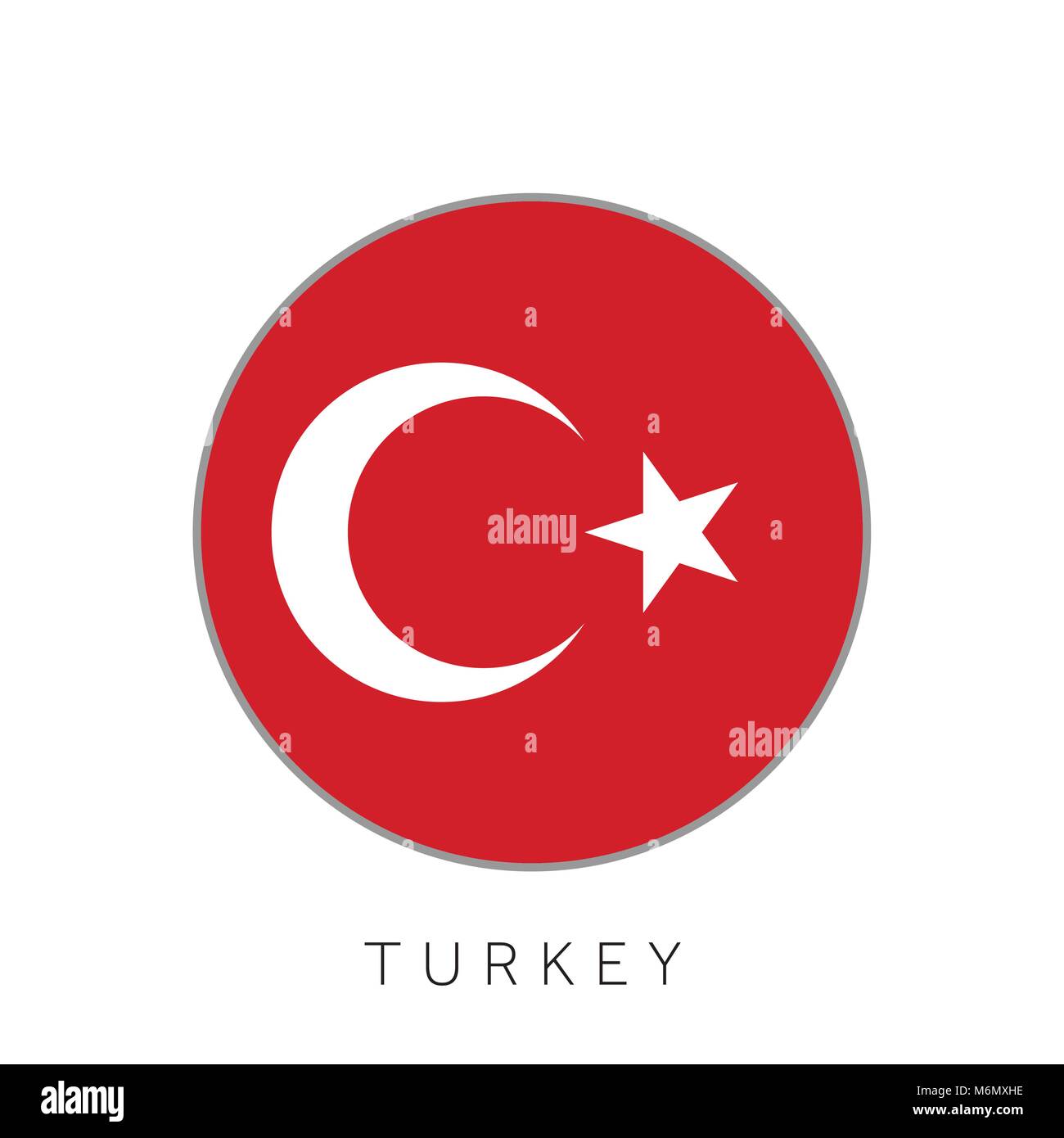 Turkey flag round circle vector icon Stock Vector