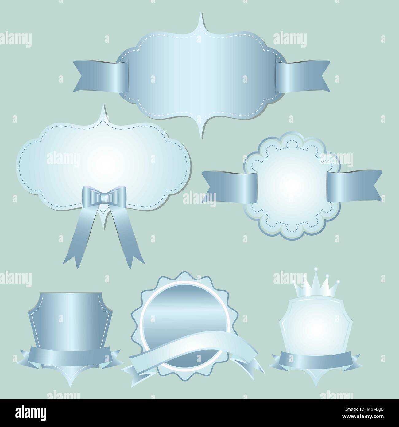 Set of badges label and ribbon, Greeting card, vector tag illustration ...