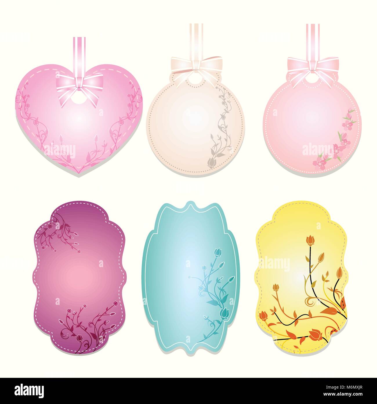 Set of badges label and ribbon, Greeting card, vector tag illustration ...