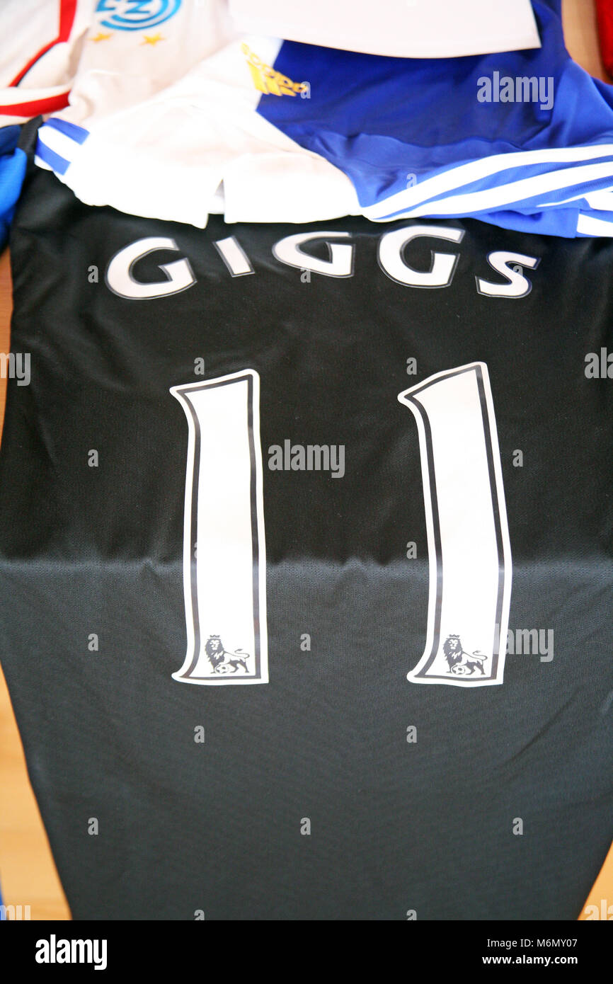 Giggs original  football jersey from deceased Franciscan Vrancic's collection,Croatia Stock Photo